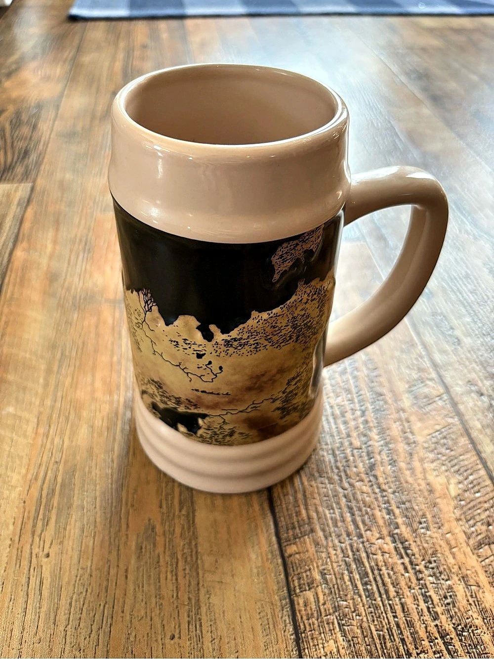 HBO Game of Thrones Map of Westeros Ceramic Beer Stein Mug Black & Cream